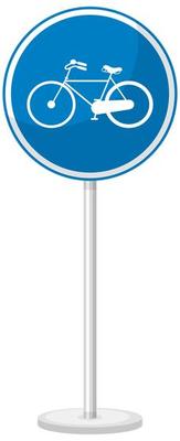 Blue traffic sign on white background