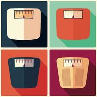 Collection of four bathroom weight scales vector