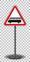 Bus sign with stand isolated on transparent background vector