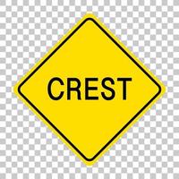 Crest road sign isolated on transparent background vector