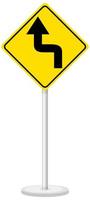 Yellow traffic warning sign on white background vector