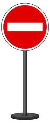 Red traffic sign on white background