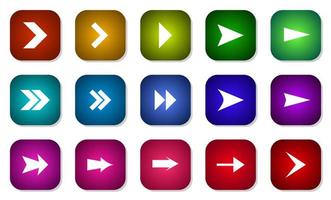 Various colorful arrow icons collection vector