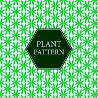 Flat green plant pattern vector