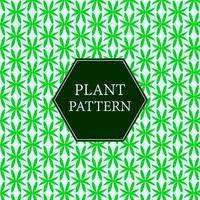 Flat green plant pattern vector