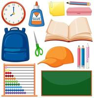 Set of school objects vector