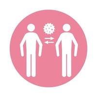 Persons infected with covid19 block silhouette style icon vector