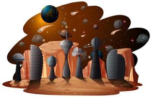 Fantasy space scene background vector