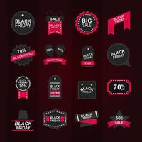 Black Friday sale icon collection vector