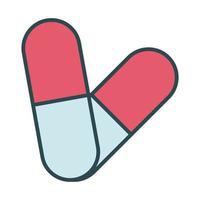 Capsules drugs fill style icon vector