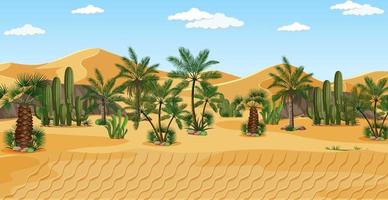 Desert with palm trees landscape vector