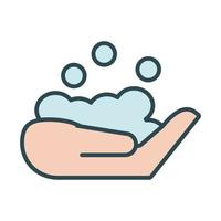 Hand washing fill style icon vector