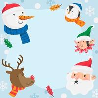 Santa And His Helper Border Background Design vector