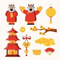 Chinese New Year 2021 Element Collection vector