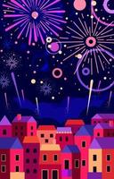 New Year Fireworks vector