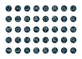 Web search icon set with magnifying glasses vector