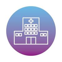 Hospital building block style icon vector