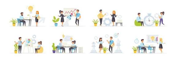 Brainstorming set with people characters vector