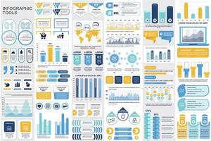 Bundle business infographic elements vector