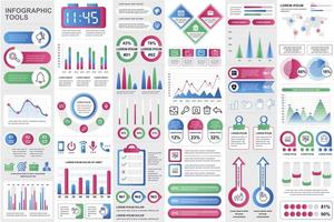 elementos de infografía empresarial en estilo plano vector