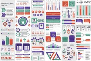 Bundle business infographic elements vector