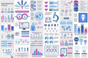 Bundle medical infographic elements vector