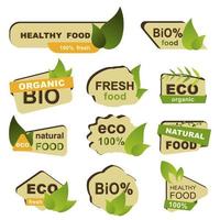 Organic, eco, fresh food badges set vector