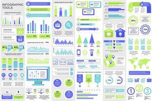 Bundle business infographic elements vector