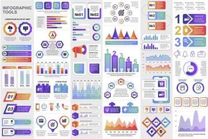 Bundle business infographic elements vector