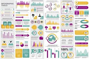 Bundle business infographic elements vector