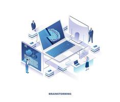 Brainstorming isometric design vector