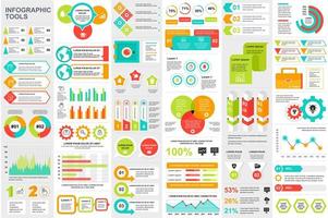 Bundle infographic elements template vector