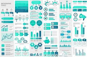 Bundle infographic elements template vector