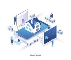 Smart house system isometric design vector