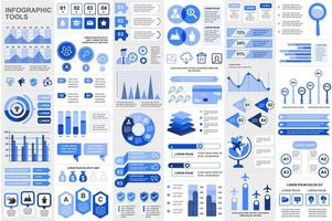 Bundle infographic elements template vector