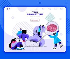 Brainstorming landing page template vector