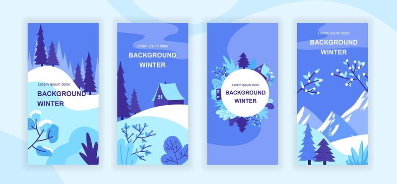 Winter landscape social media stories
