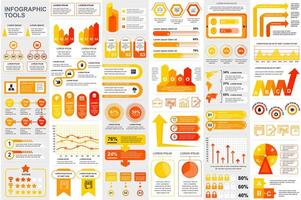 Bundle infographic elements template vector