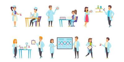 Medical laboratories flat set vector