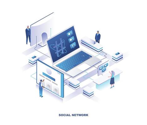 Social media isometric design