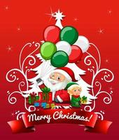 Merry Christmas and New Year card with Santa Claus vector