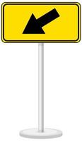 Yellow traffic warning sign on white background vector