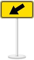 Yellow traffic warning sign on white background vector