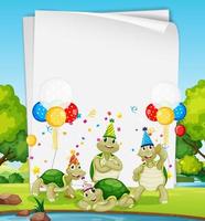 Paper template with cute animals in party theme vector