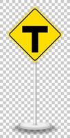 Yellow diamond traffic warning sign vector