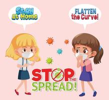 Girls stop spreading virus design vector