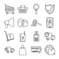 Marketing and e-commerce icon set vector