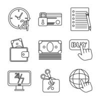 Marketing and e-commerce icon set vector