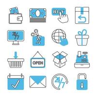 Marketing and e-commerce icon set vector