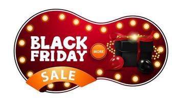 Black Friday Sale, red discount banner vector